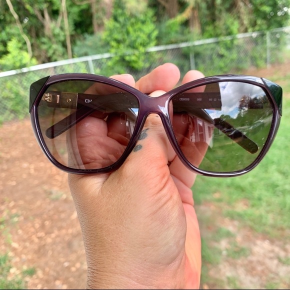 Chloe Sunglasses Blue/Purple Plastic Frames Designer Authentic EUC - Picture 7 of 8